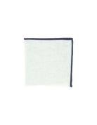 Pañuelo bolsillo lino blanco Azul