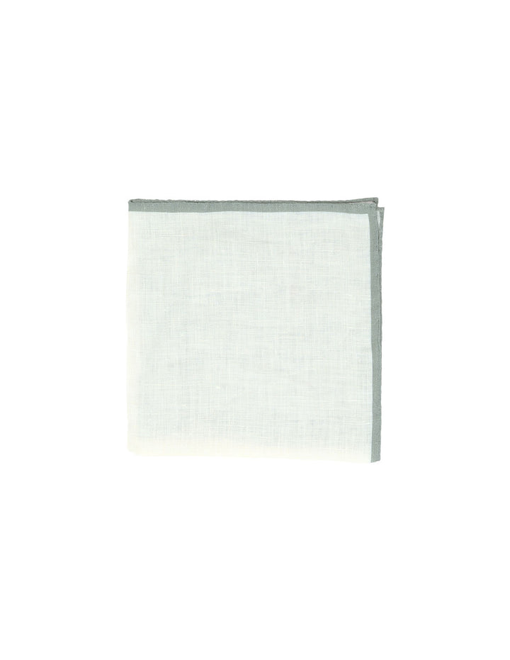 Pañuelo bolsillo lino blanco Verde