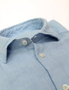 Camisa lino jaretas Azul claro