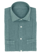 Camisa lino jaretas Verde oscuro
