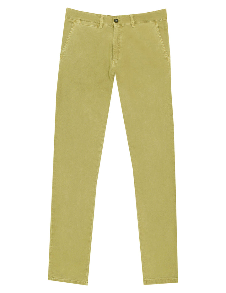 Pantalón chino sarga lavado Amarillo