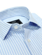 Camisa vestir oxford raya ancha Azul