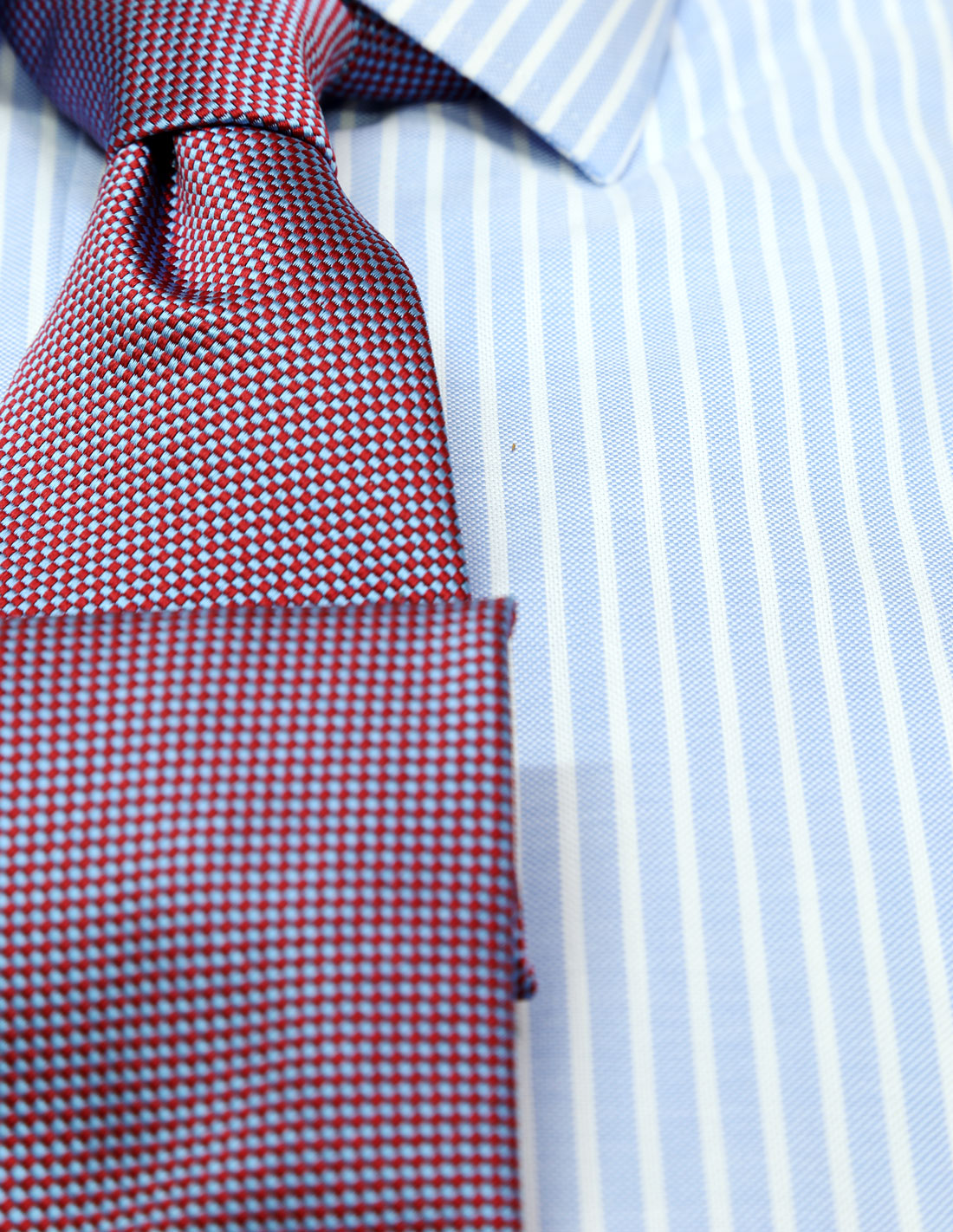 Camisa vestir oxford raya ancha Azul
