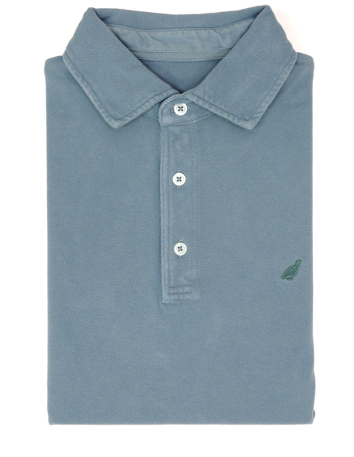 Polo pique manga larga Azul oscuro
