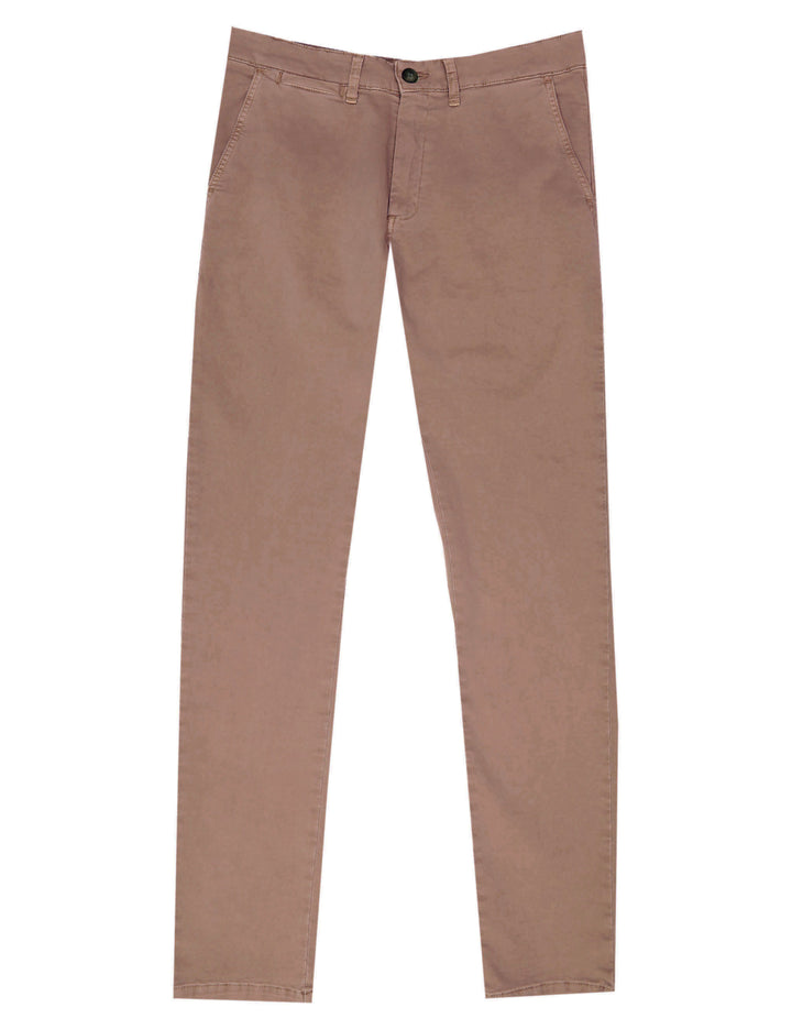 Pantalón chino satén lavado Burdeos