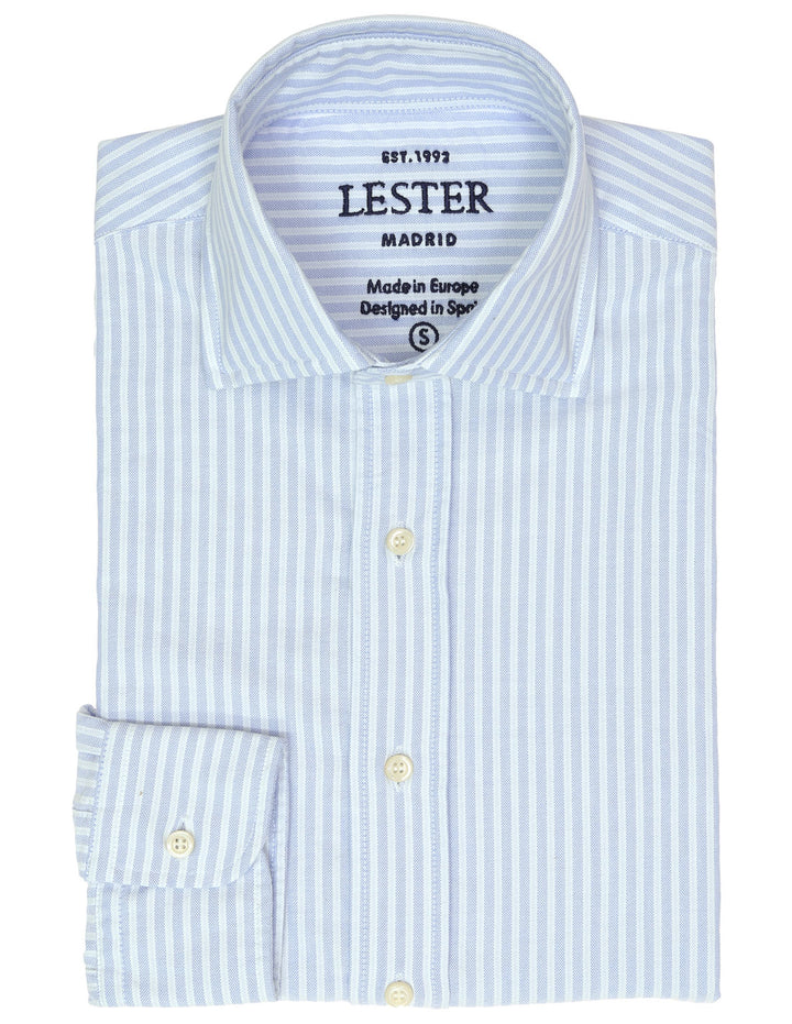 Camisa sport oxford multirayas Azul