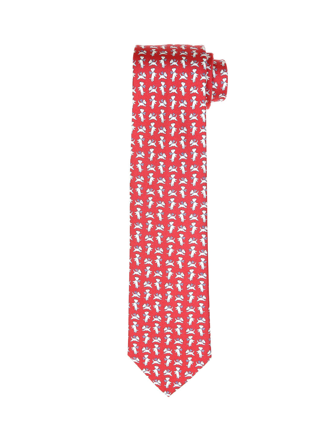 Corbata perro con lazo Rojo/gris