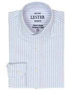 Camisa sport oxford multirayas Azul/rosa
