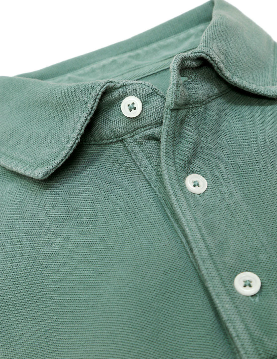 Polo pique manga larga Verde