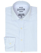 Camisa sport lavada  raya fina Azul
