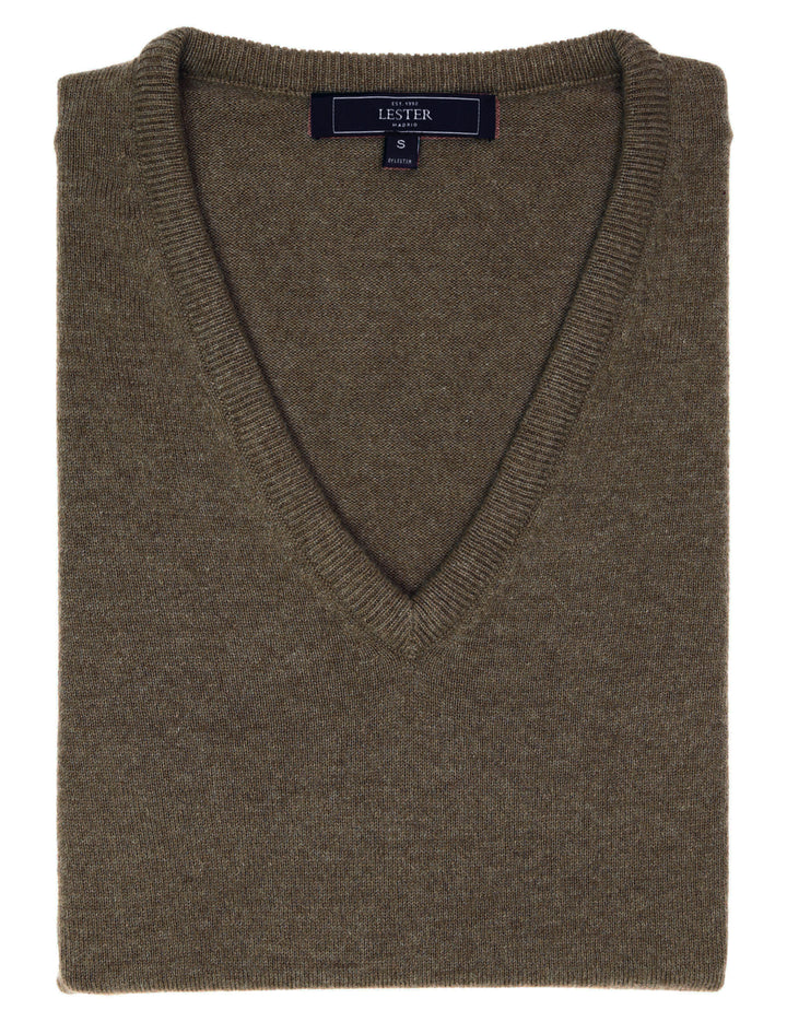 Jersey cashmere pico Marrón
