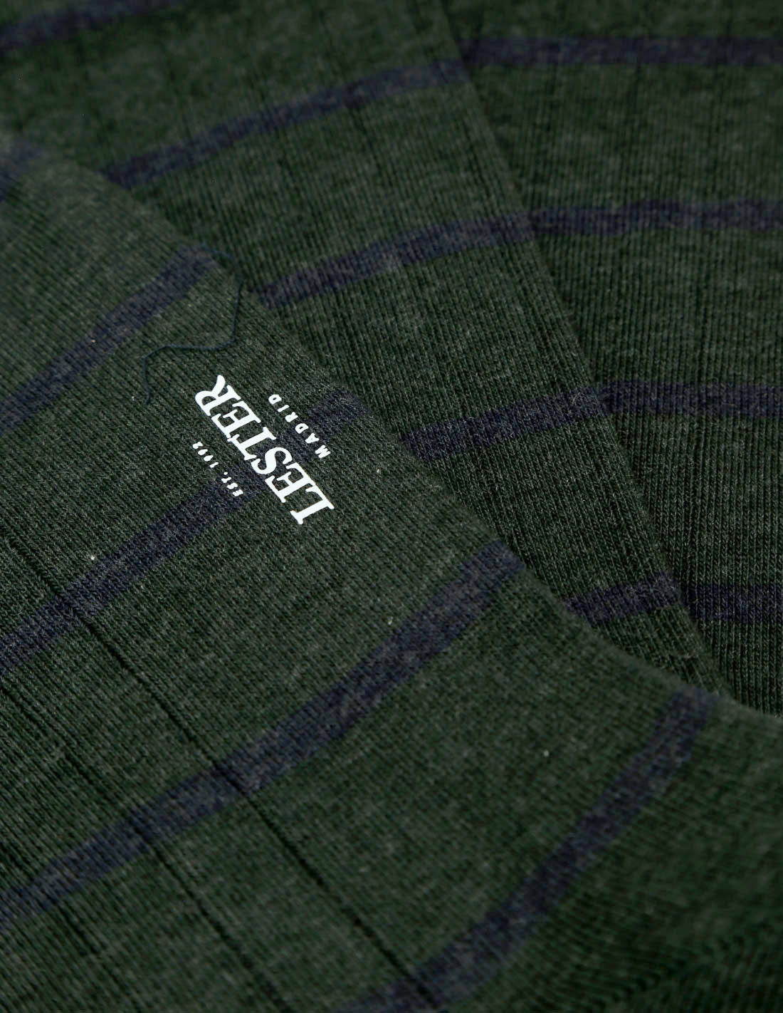 Calcetin algodón raya bicolor Verde/azul