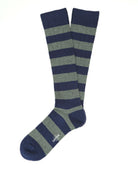 Calcetin lana cashmere rayas Azul medio
