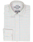 Camisa sport viela cuadro pequeño Azul/fresa