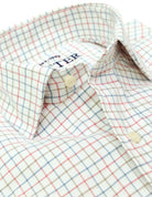 Camisa sport viela cuadro pequeño Azul/fresa