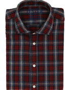 Camisa sport tartan bicolor Azul/burdeos