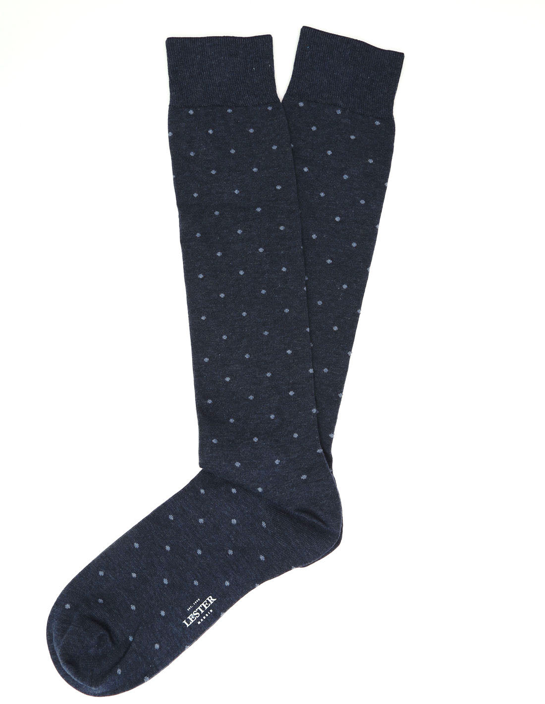 Calcetin algodón lunar Azul/azul