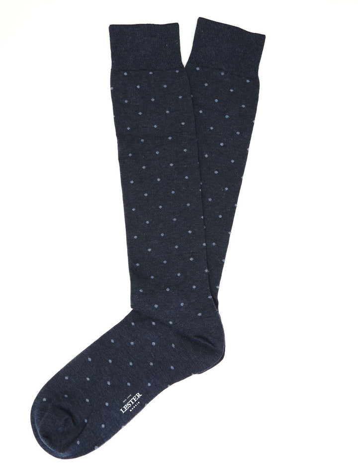 Calcetin algodón lunar Azul/azul