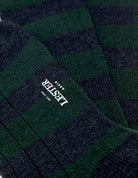 Calcetin lana cashmere rayas Azul/verde