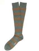 Calcetin lana cashmere rayas Verde/azul