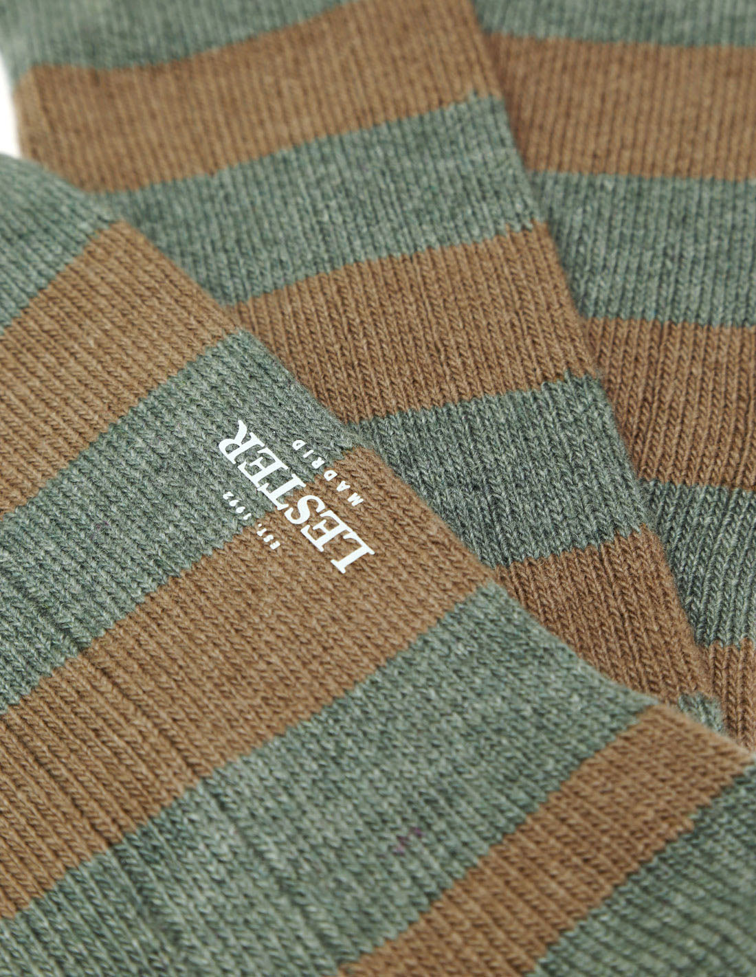 Calcetin lana cashmere rayas Verde/azul