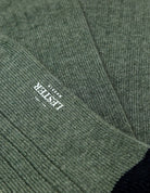 Calcetin lana cashmere liso puntera Verde medio