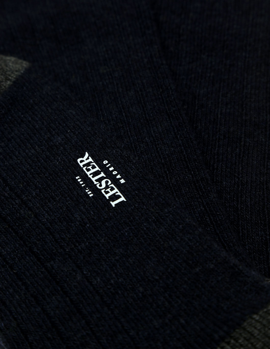Calcetin lana cashmere liso puntera Azul marino