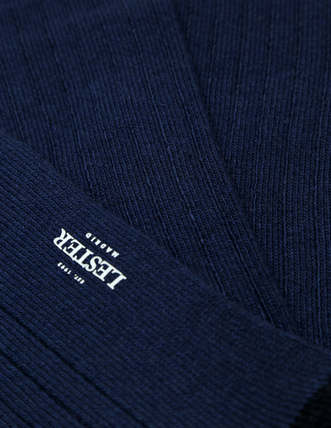 Calcetin lana cashmere liso puntera Azul medio
