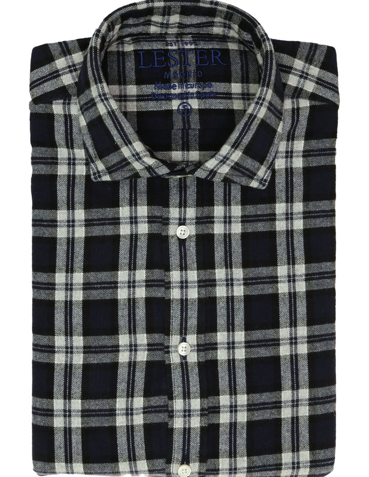 Camisa sport pata gallo grande Azul marino