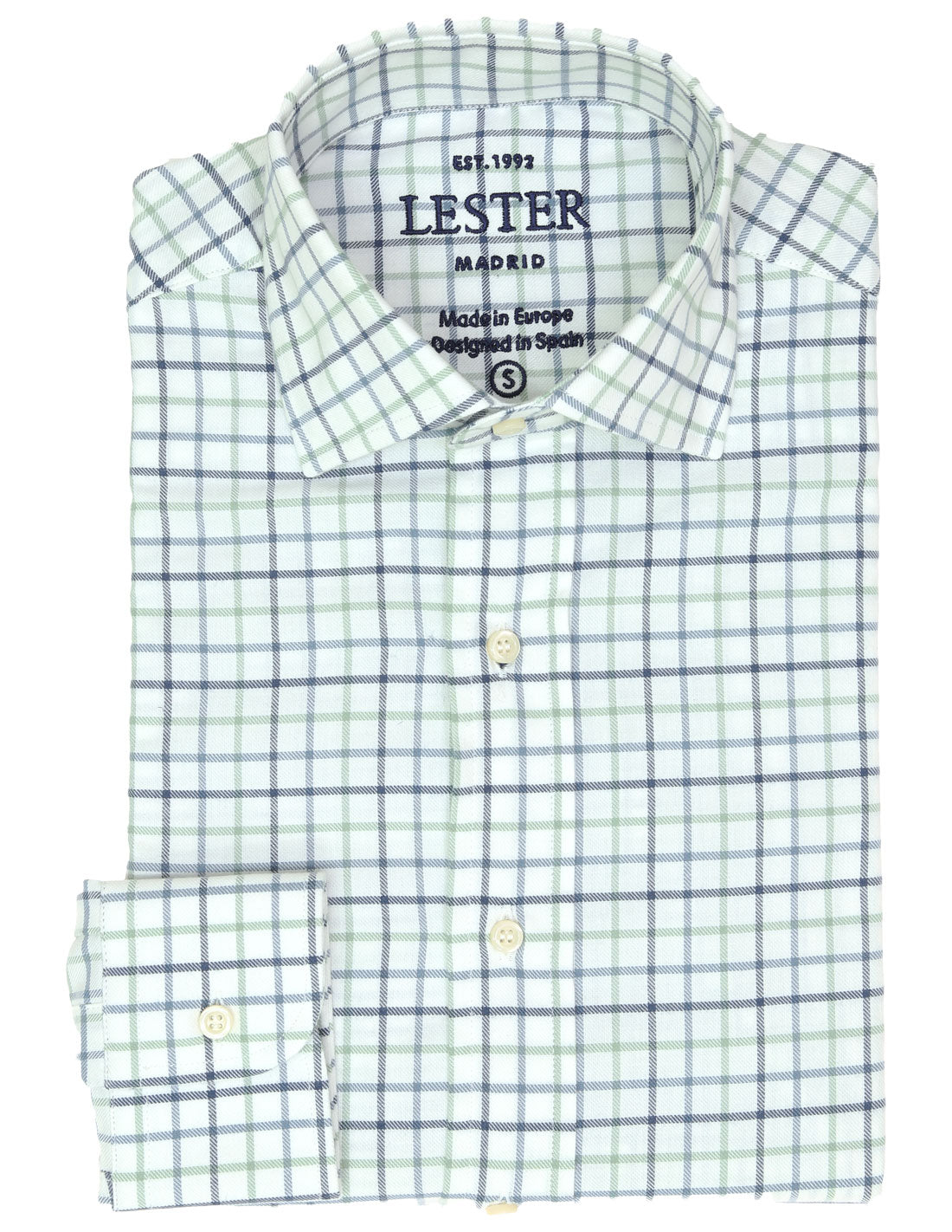 Camisa sport viela cuadro medio Azul/verde