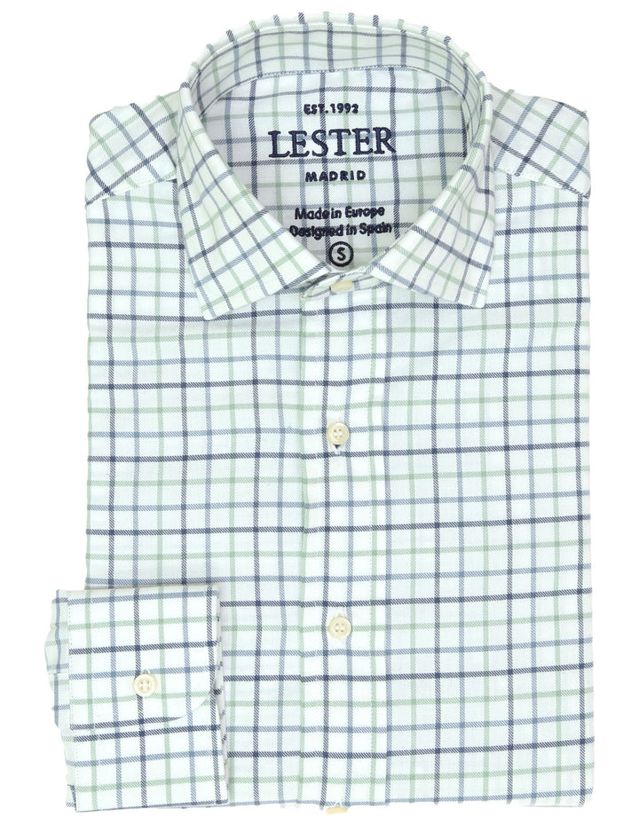 Camisa sport viela cuadro medio Azul/verde