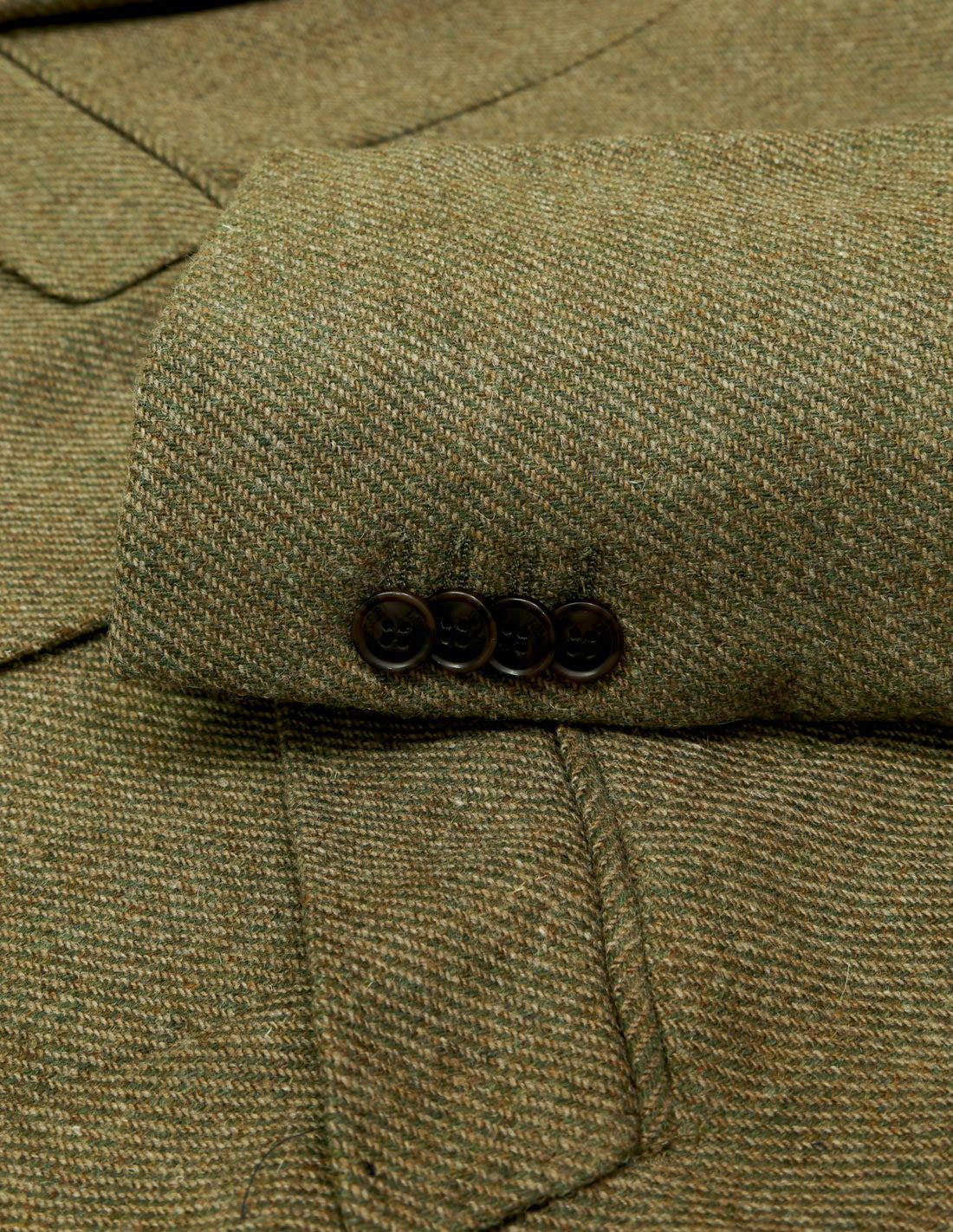 Chaqueta tweed espiga Verde