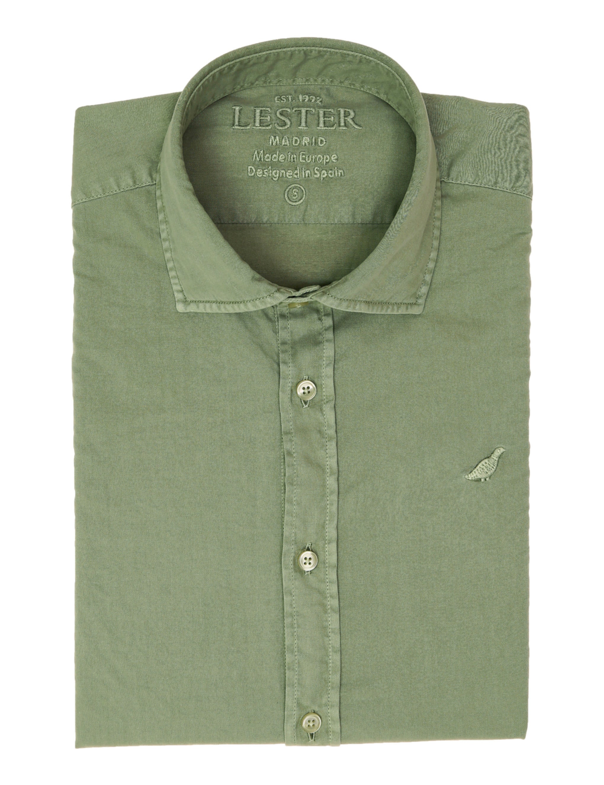 Camisa sarga tintada Verde claro