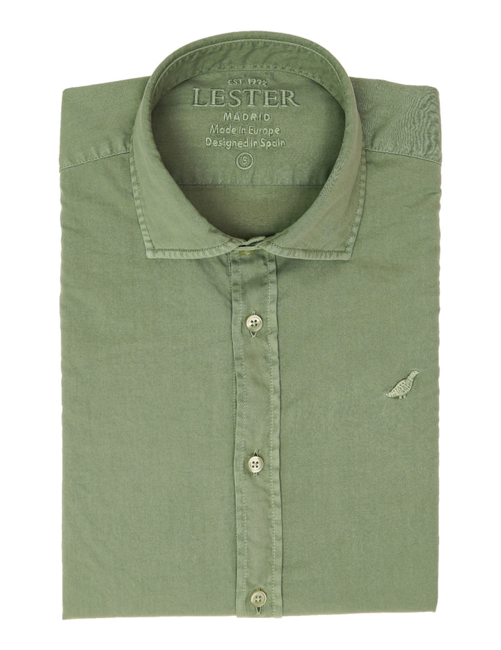 Camisa sarga tintada Verde claro