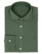 Camisa sarga tintada Verde oscuro