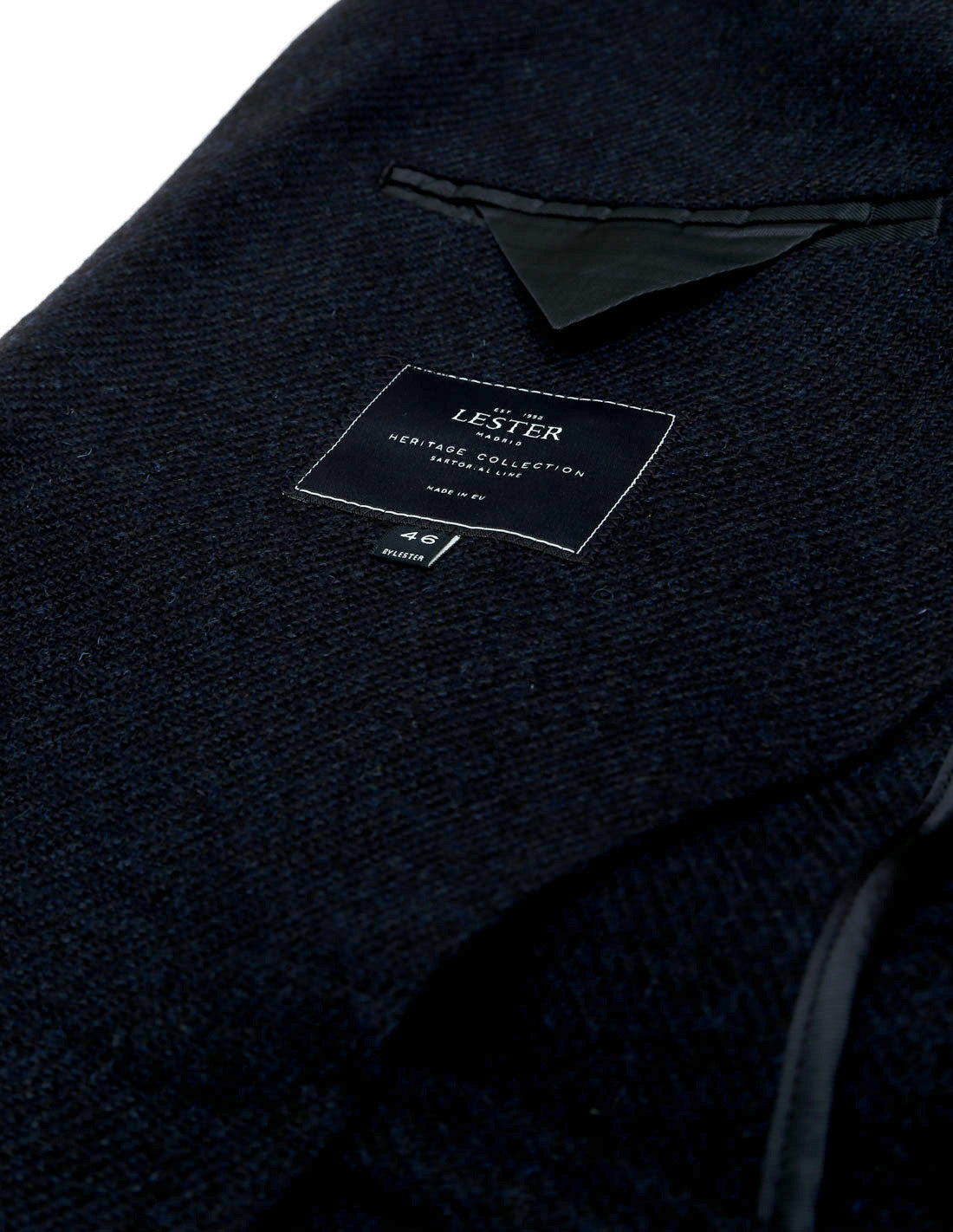 Chaqueta tweed espiga Azul