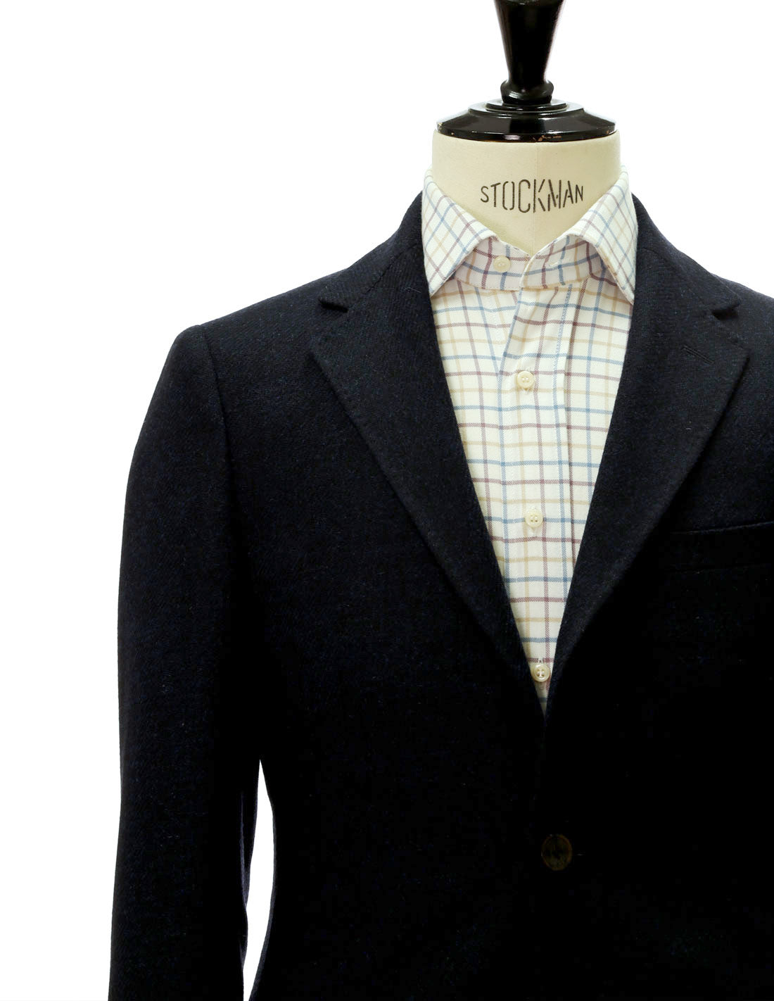 Chaqueta tweed espiga Azul