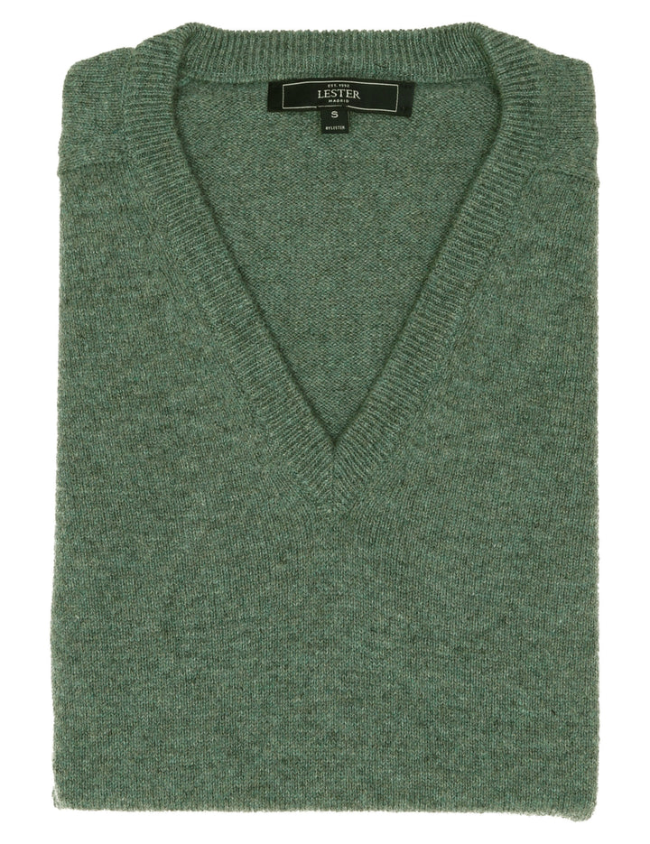 Jersey lana pico Verde oscuro