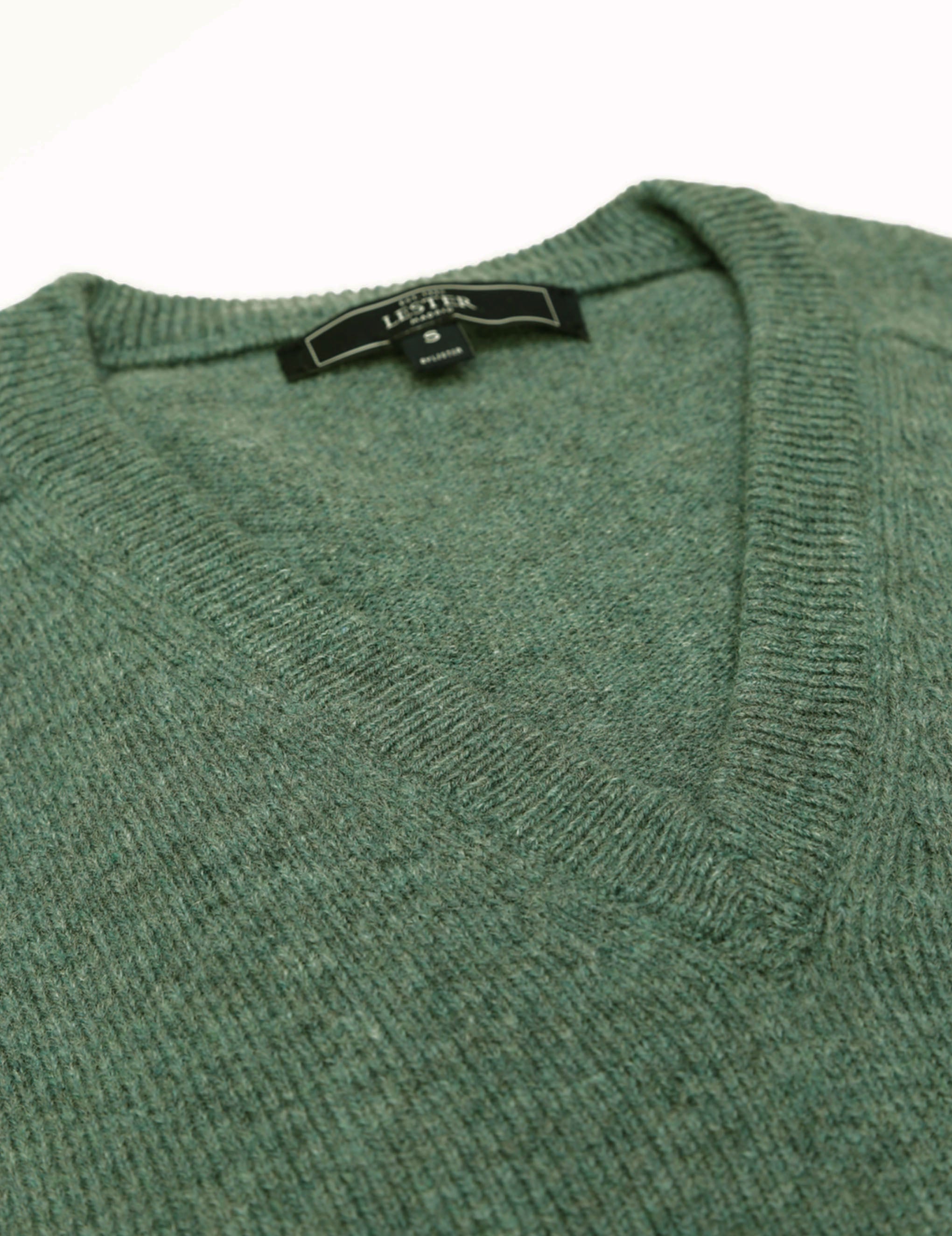 Jersey lana pico Verde oscuro