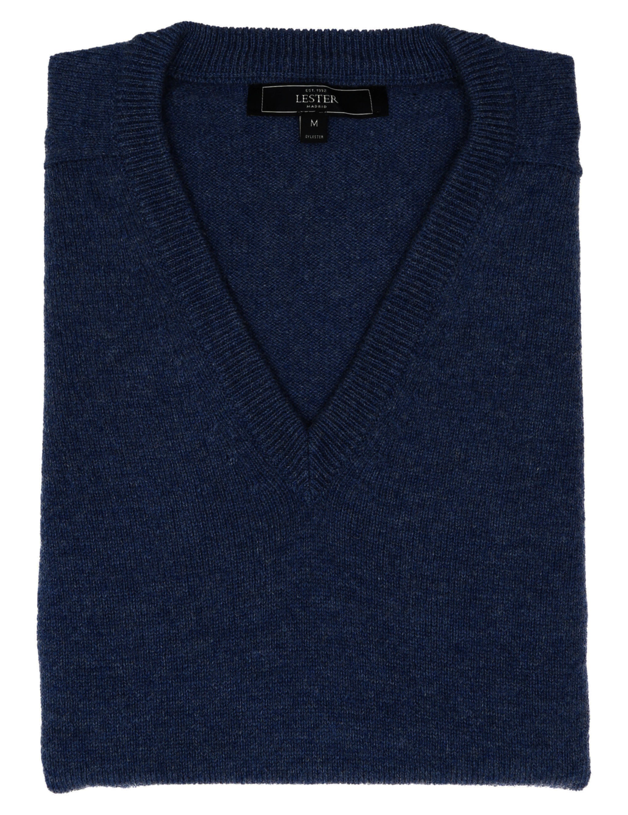 Jersey lana pico Azul oscuro