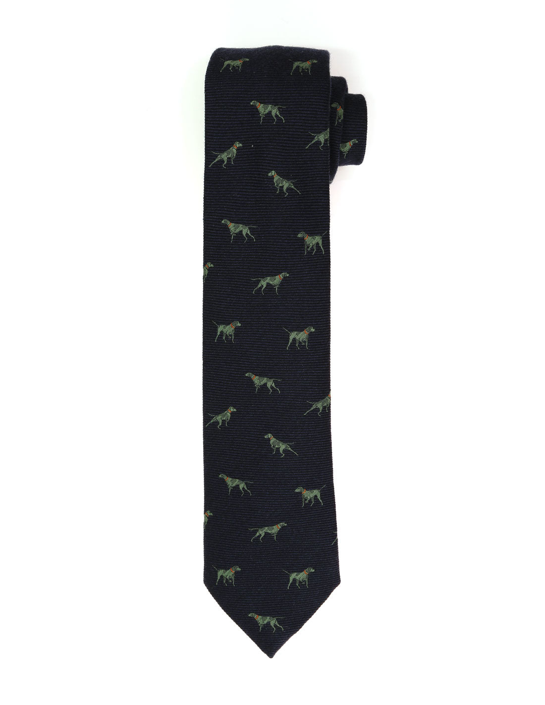 Corbata lana perros Azul/verde