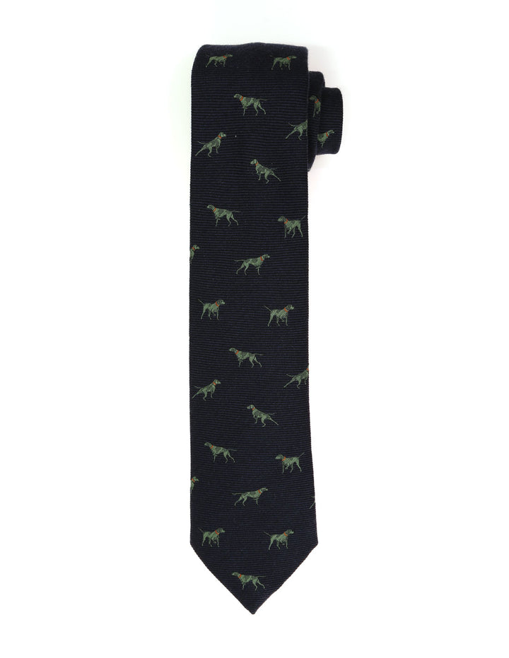 Corbata lana perros Azul/verde
