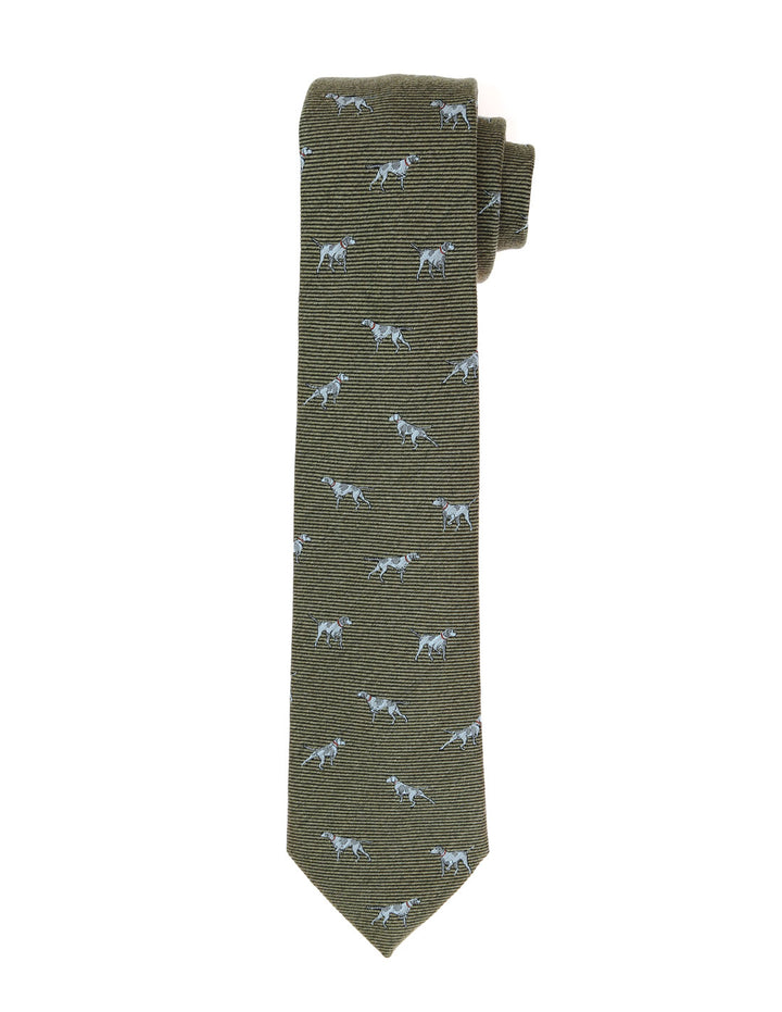 Corbata lana perros Verde