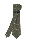 Corbata lana perros Verde
