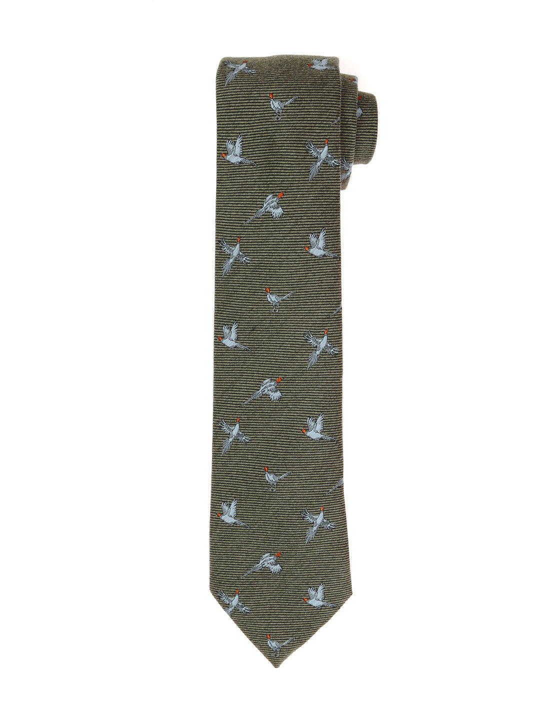 Corbata lana faisan Verde/azul