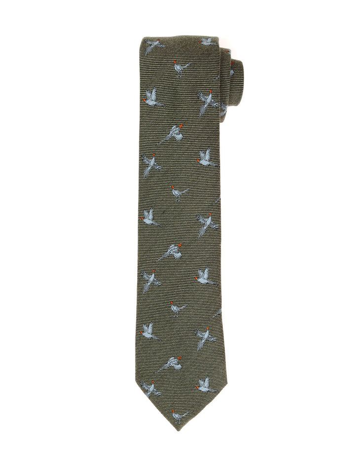 Corbata lana faisan Verde/azul