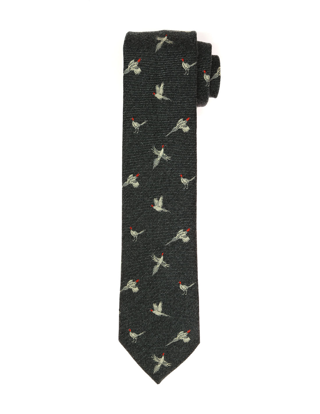 Corbata lana faisan Gris/beige