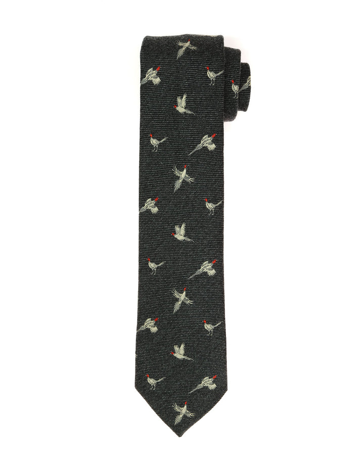 Corbata lana faisan Gris/beige