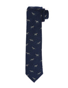 Corbata lana perros Azul/gris