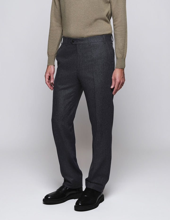 Pantalón franela pinzas Gris oscuro